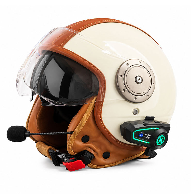 Dual-lens open-back Bluetooth motorcycle helmet-I27