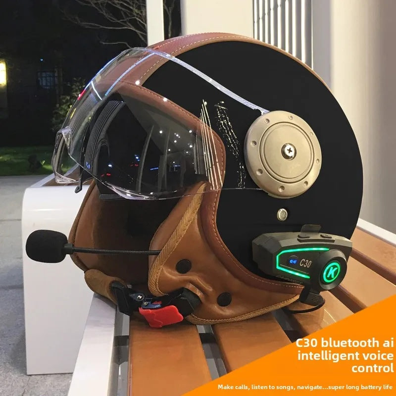Dual-lens open-back Bluetooth motorcycle helmet-I27
