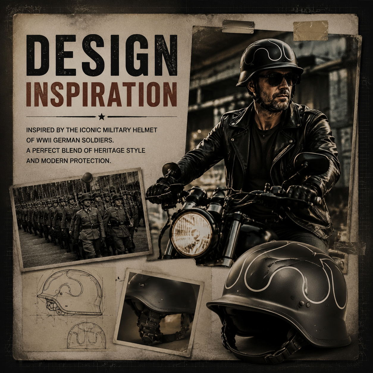Retro Harley Cruiser Motorcycle Half Helmet-I142