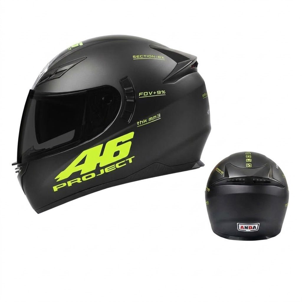 Retro full-face motorcycle helmet with goggles-I91