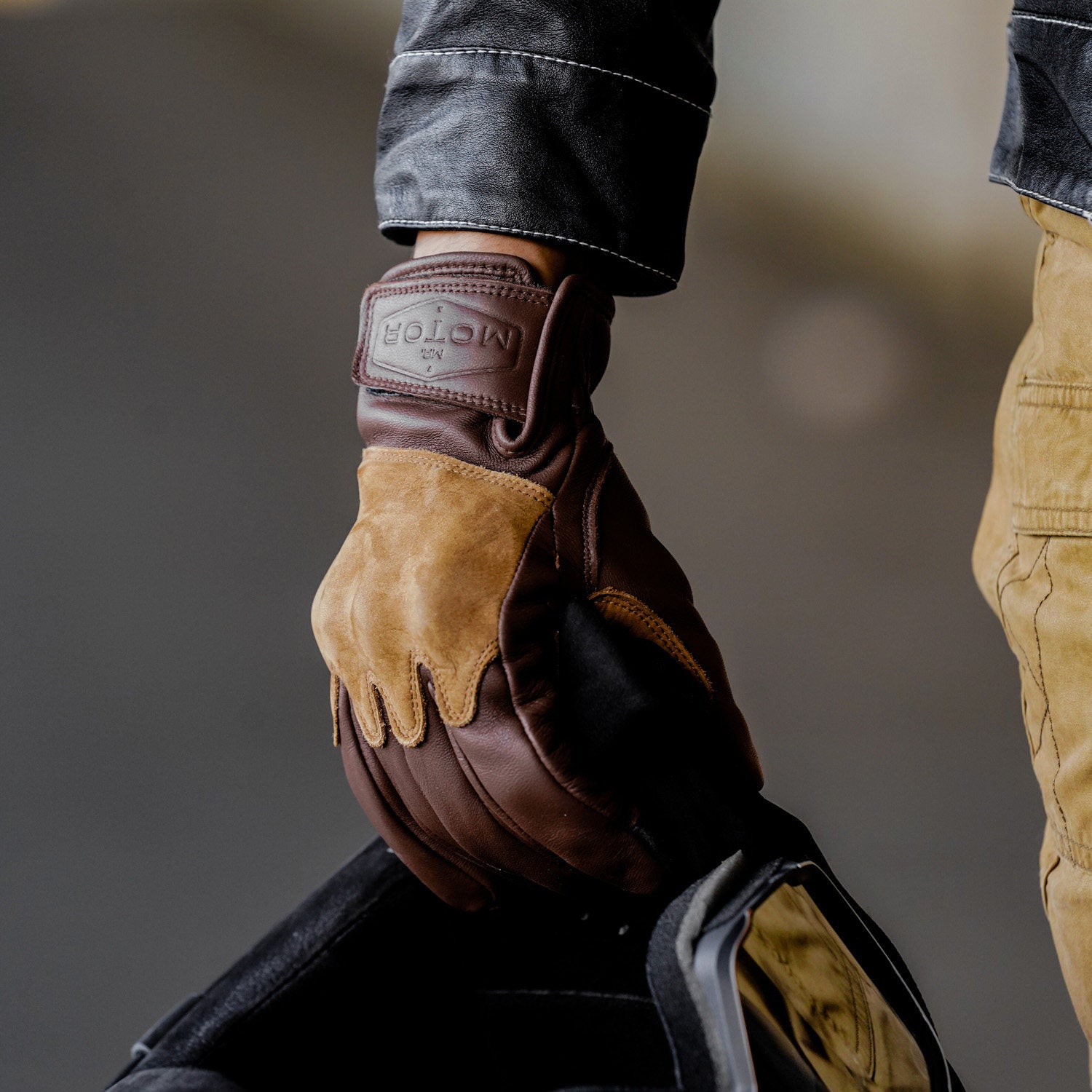 Vintage sheepskin motorcycle gloves-G40