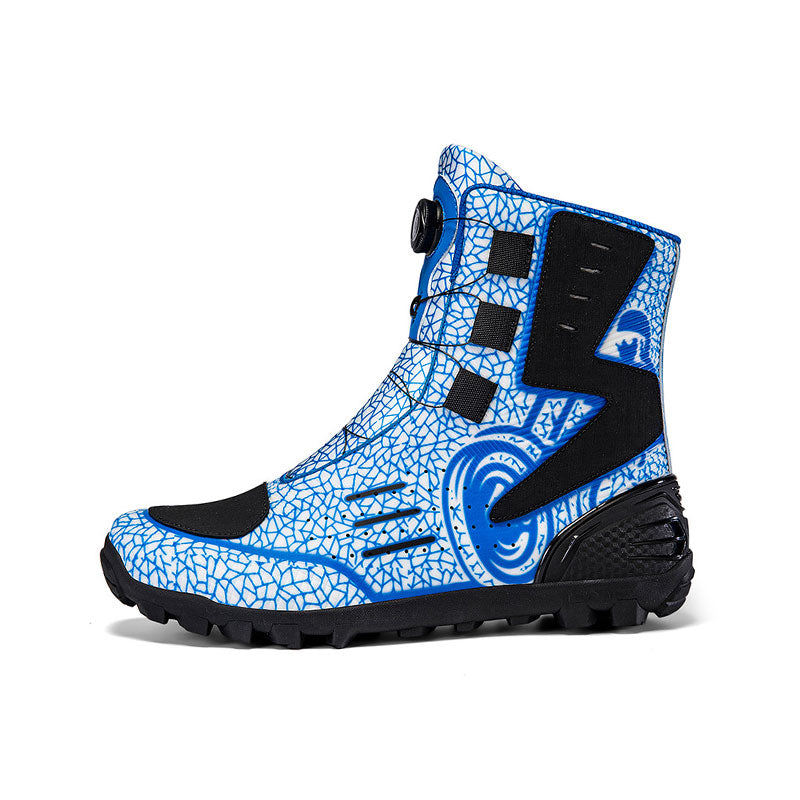Distinctive Outdoor Motorcycle Boots with Crushed-Stone Texture-K106