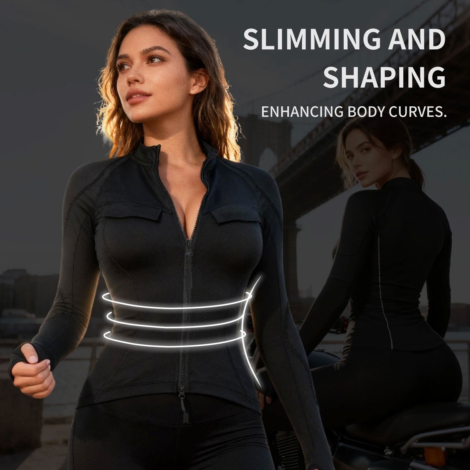 CE Women's Slim Fit Motorcycle Riding Suit with Removable Protective Pads-J35