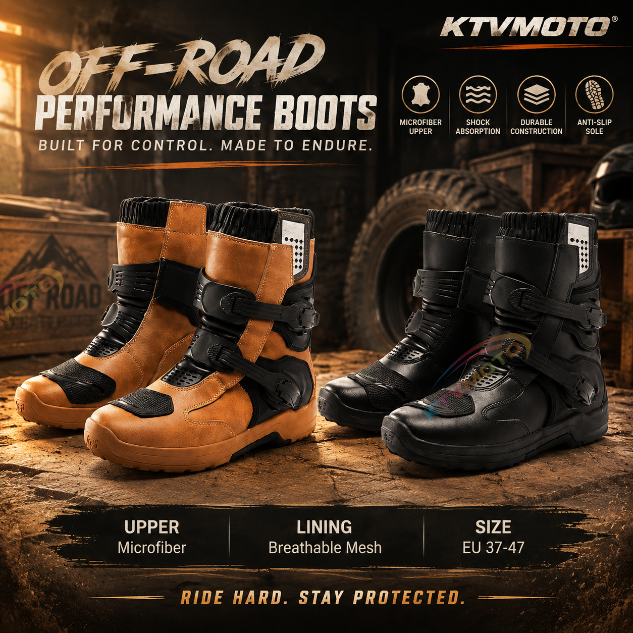 Professional Anti-Slip and Impact-Resistant Off-Road Motorcycle Boots-K170