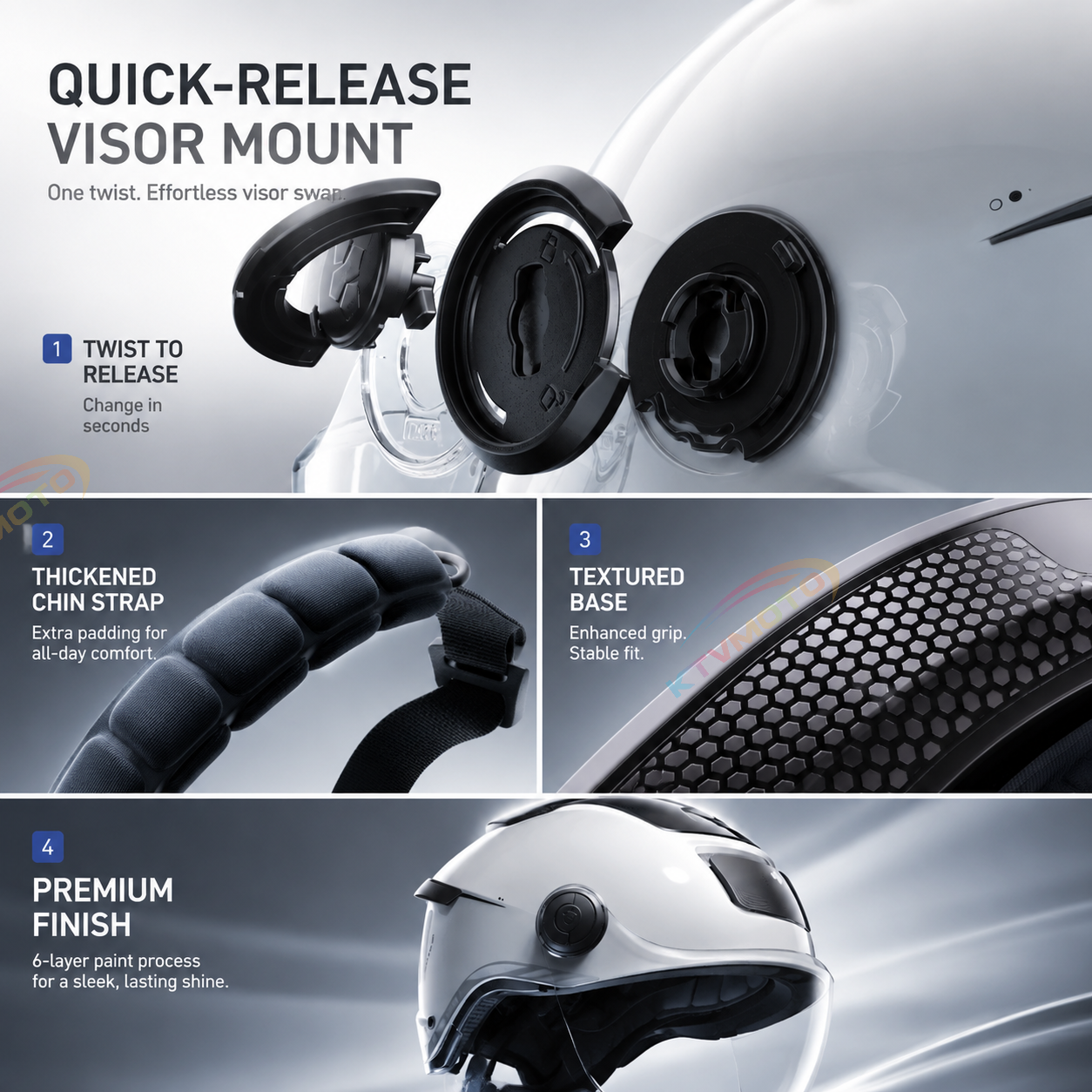 Breathable, sun-protective motorcycle half-helmet-I148