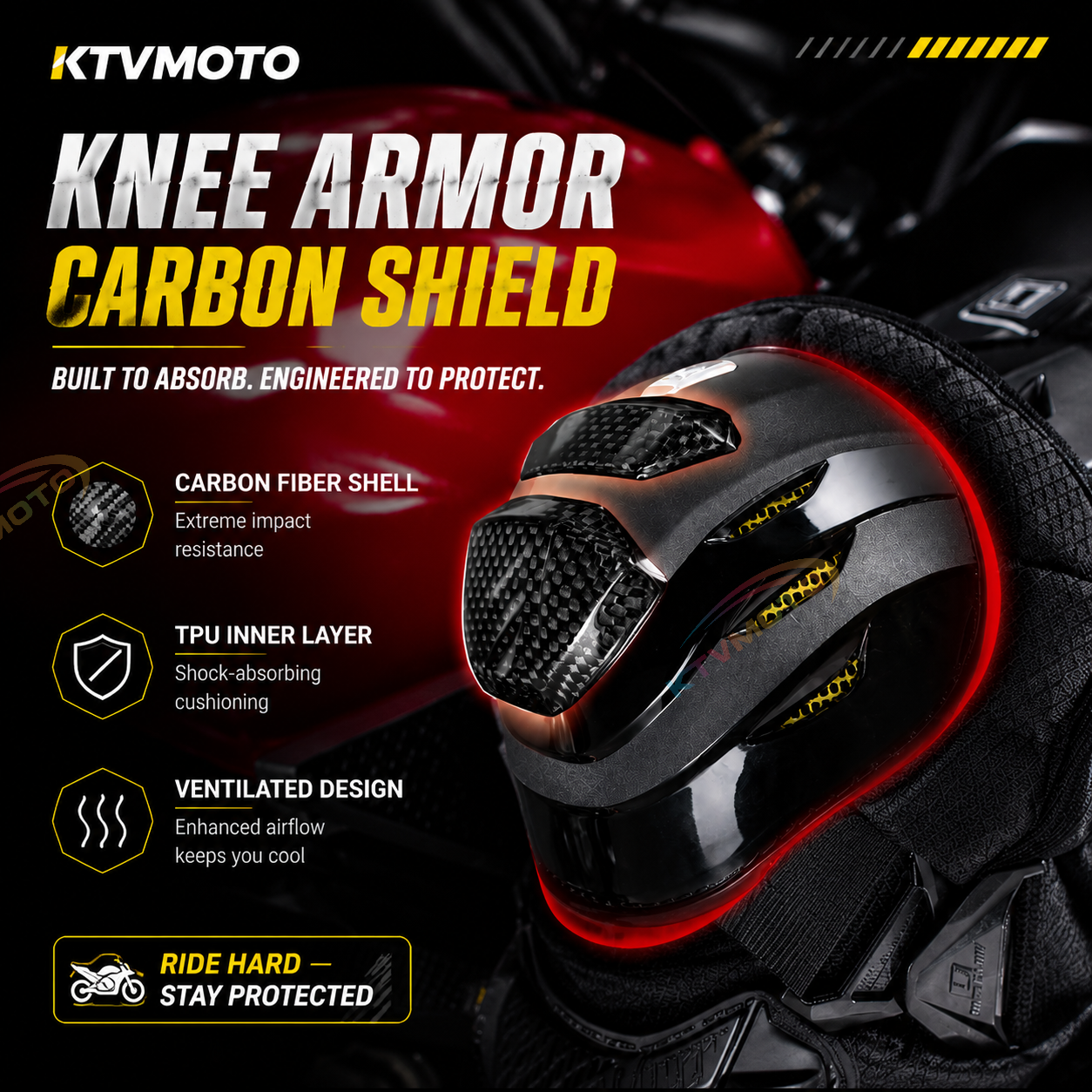 Motorcycle CE Level 2 Knee Guards-Y43