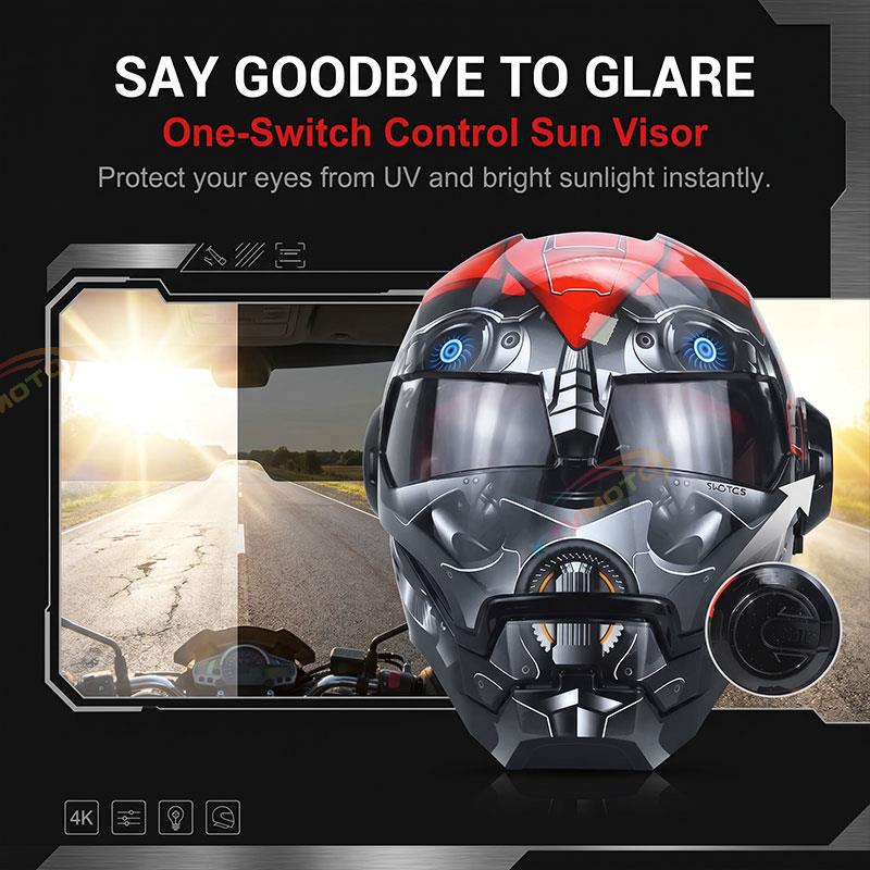 Sci-Fi Robot-Style Full-Face Helmet-I11