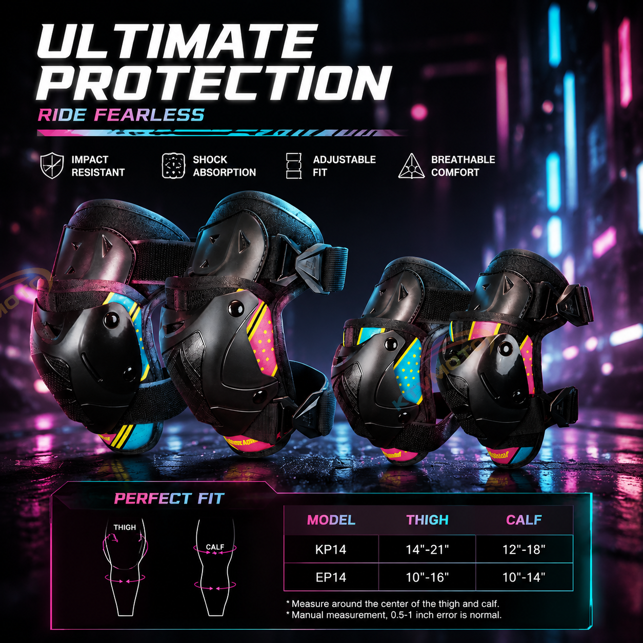 CE-Rated Motorcycle Riding Knee Guards-Y38