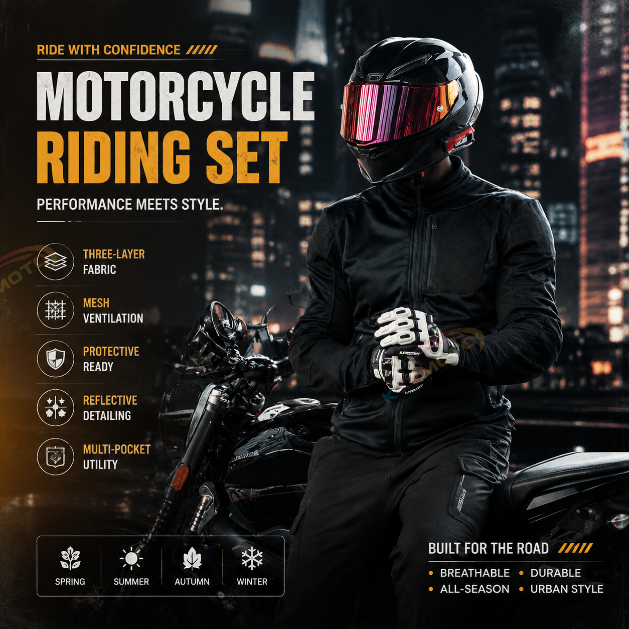 Stretch motorcycle riding gear-J105