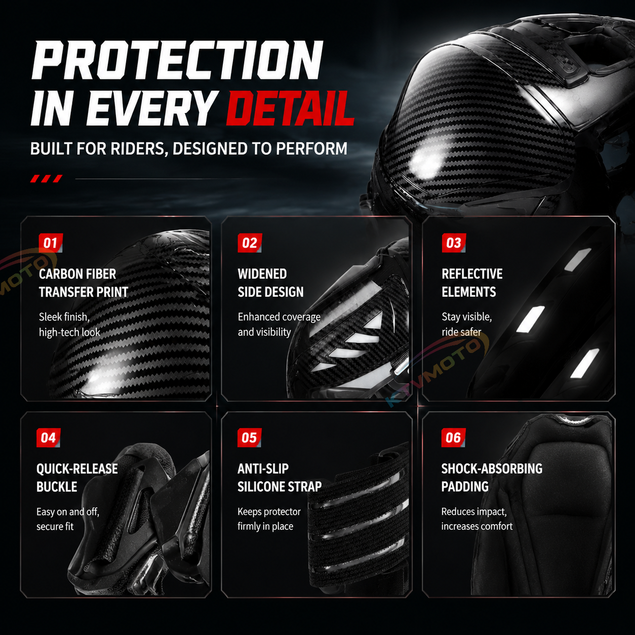 Motorcycle Carbon Fiber Knee Guards-Y36