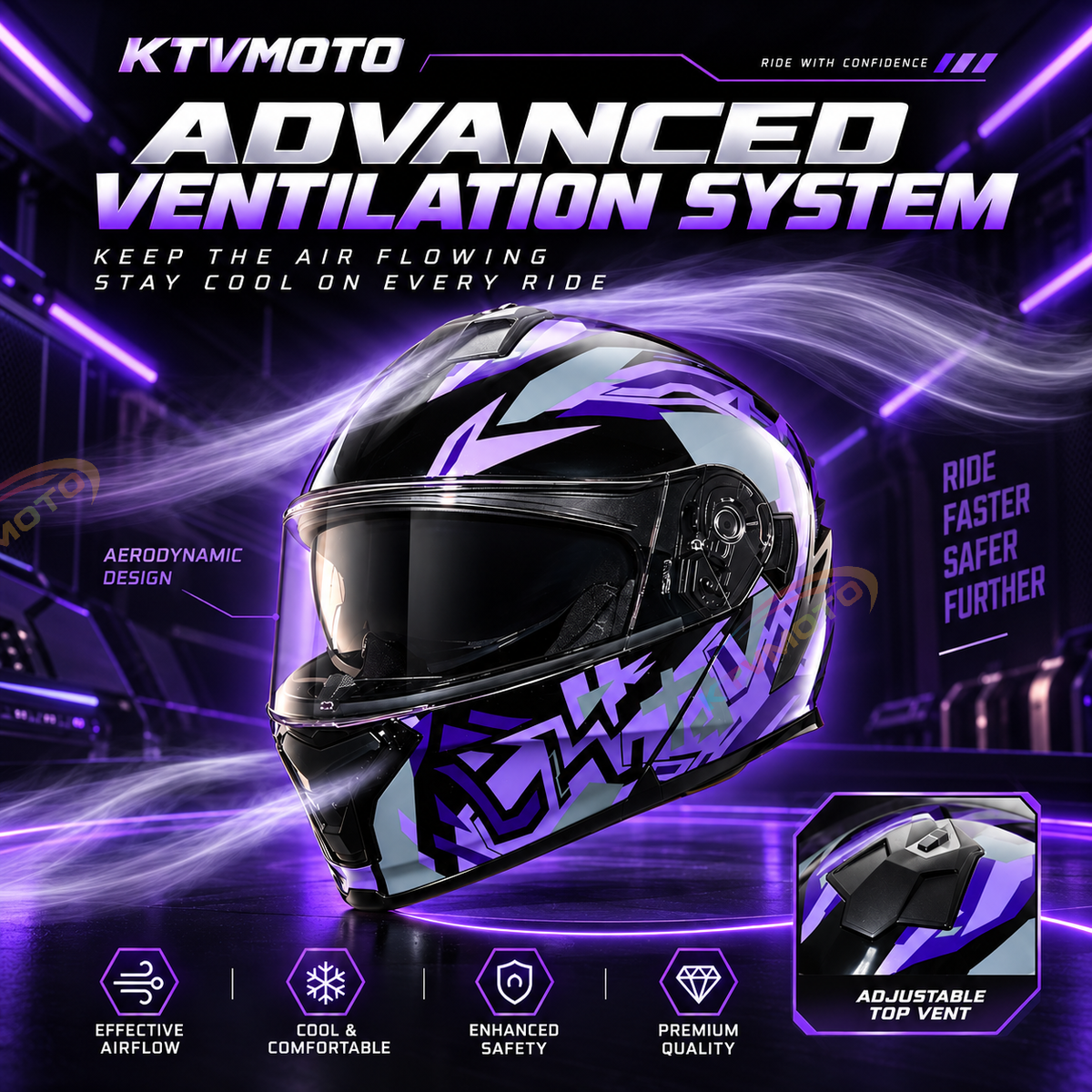 All-Season Windproof and Weather-Resistant Modular Motorcycle Helmet-I279