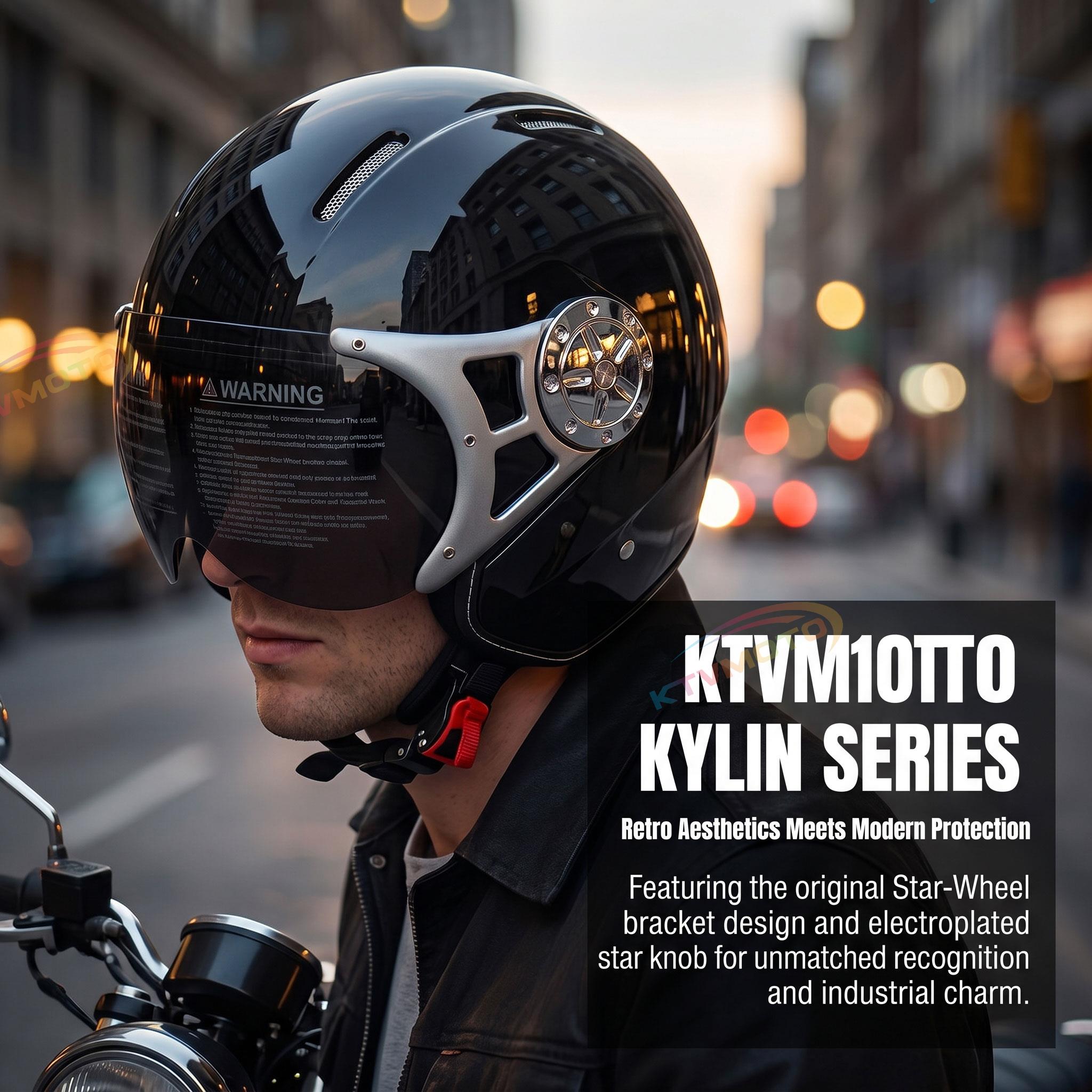 Retro motorcycle open-face mask-I72