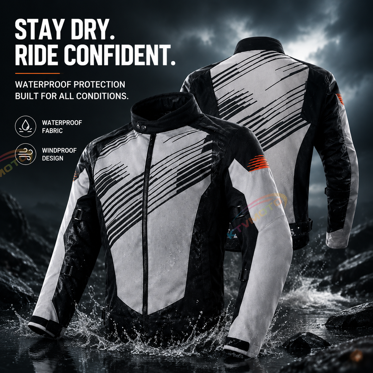 Waterproof, thickened motorcycle riding gear-J90