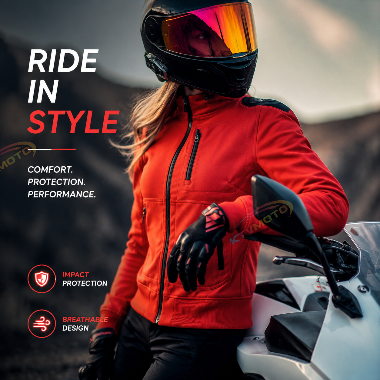 Women's Winter Motorcycle Riding Gear (Warm & Impact-Resistant)-J94