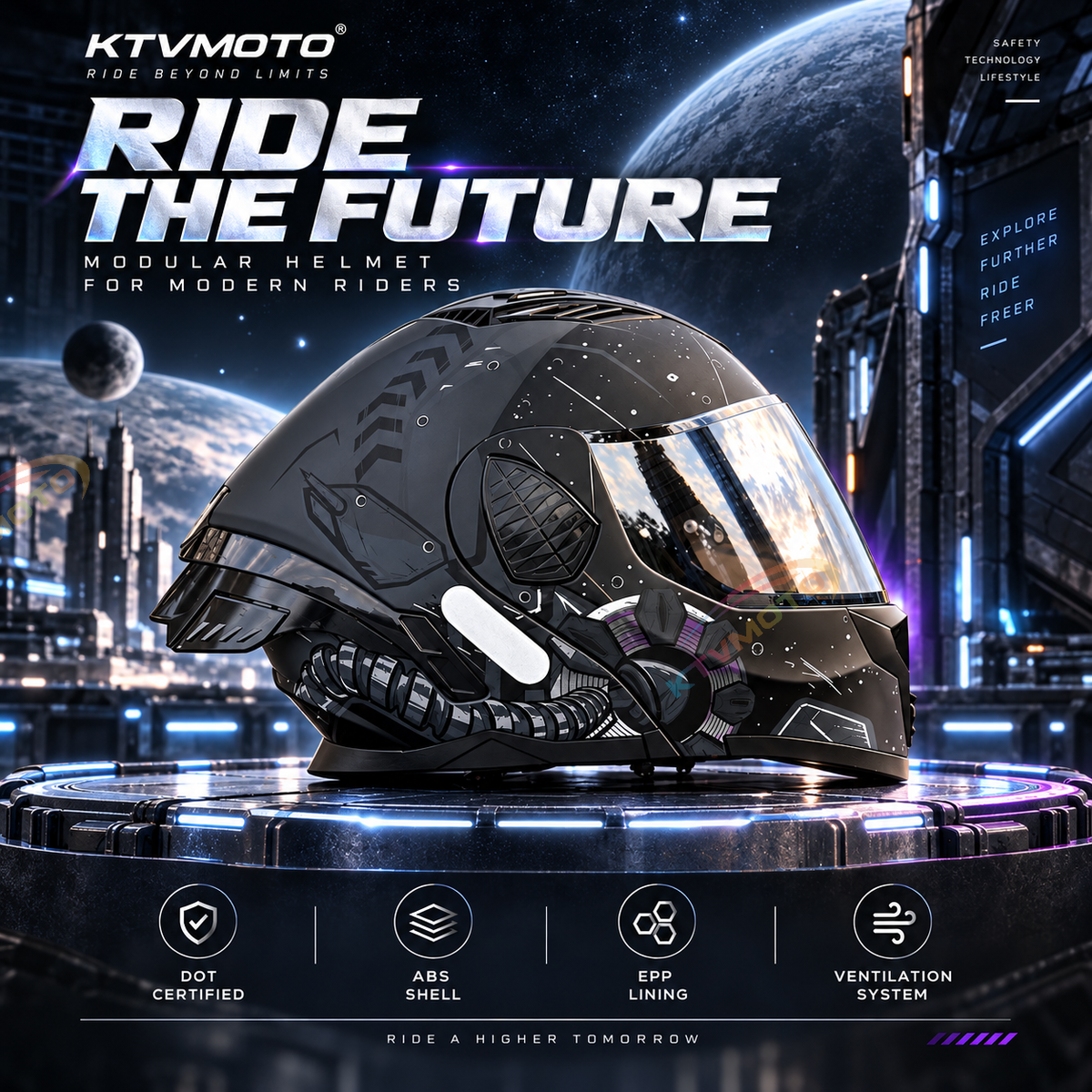 Full-face/Modular Motorcycle Helmet for Cruiser Riding-I306