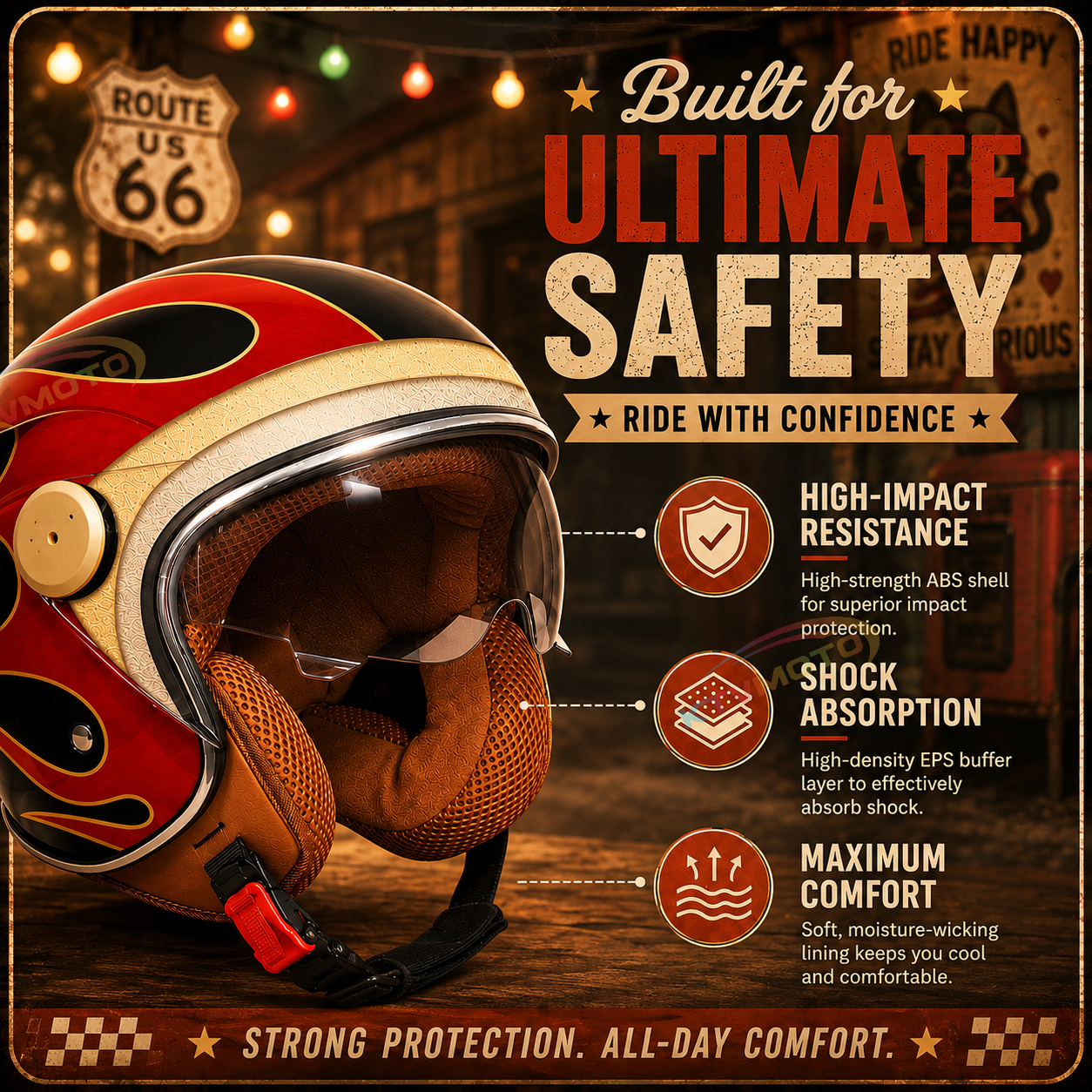 Cute cat ear motorcycle helmet-open design-I70