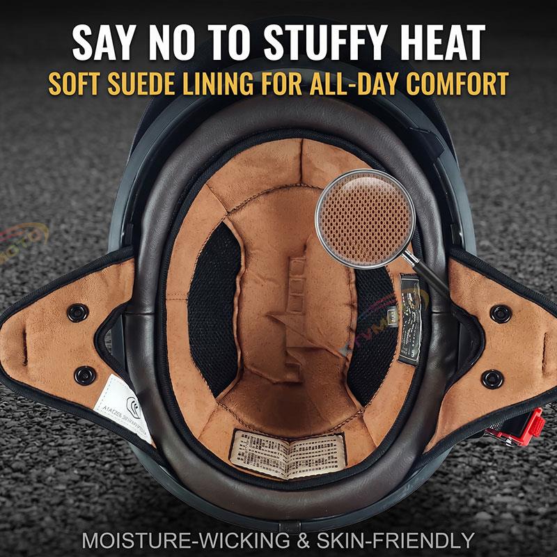 Retro-style cruiser motorcycle half helmet-I13