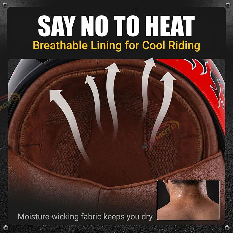 Retro cruiser motorcycle half helmet- I07