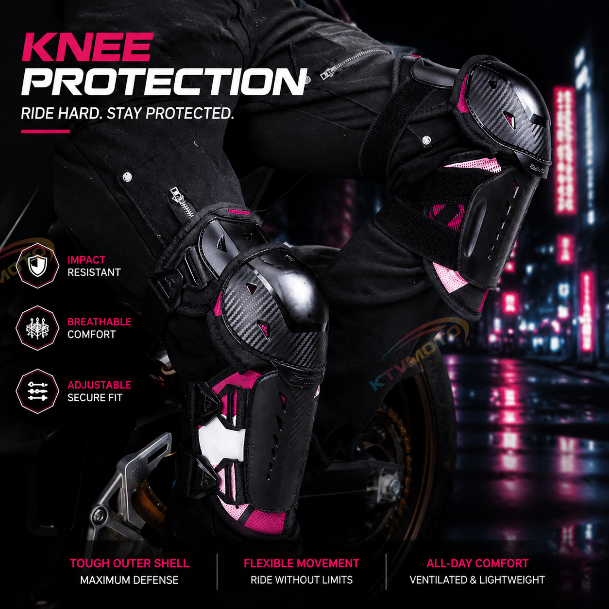 Motorcycle protective knee guards-Y37
