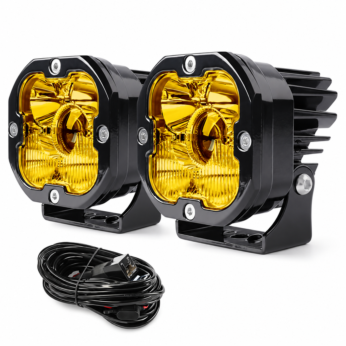 KTVMOTO LED Motorcycle Driving Lights with Wiring Harness Kit-D27