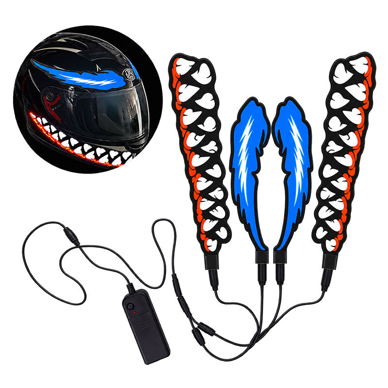 KTVMOTO Motorcycle Helmet Light Kit with Wings & Teeth-D25