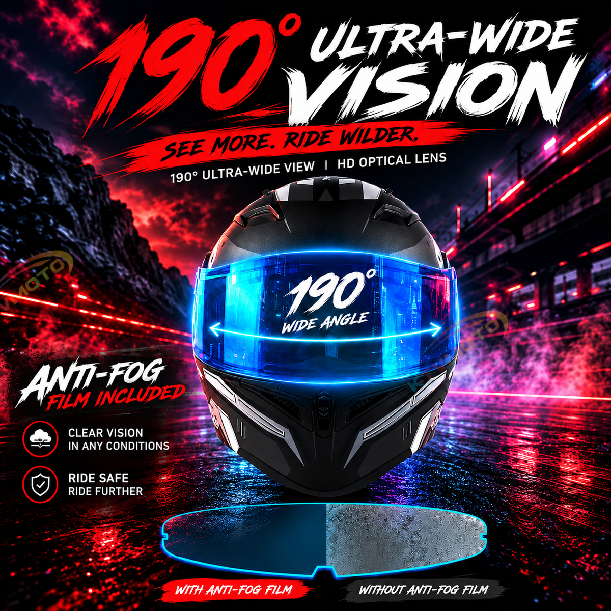 KTVMOTO Motorcycle colored lens flip helmet with built-in Bluetooth - I261