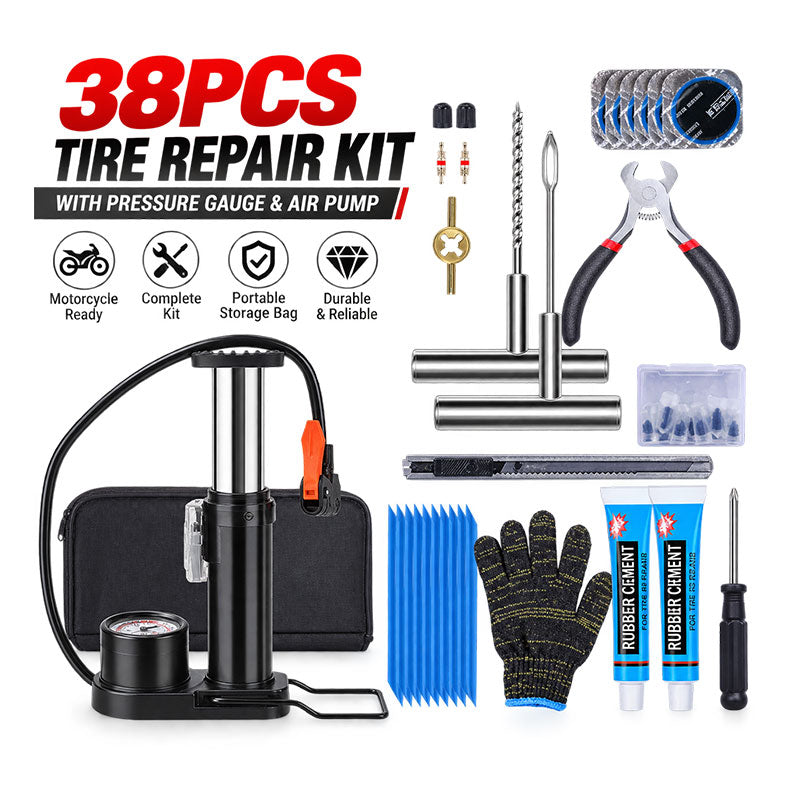 KTVMOTO Motorcycle Touring Tire Repair Kit for Emergency Repairs-MT02