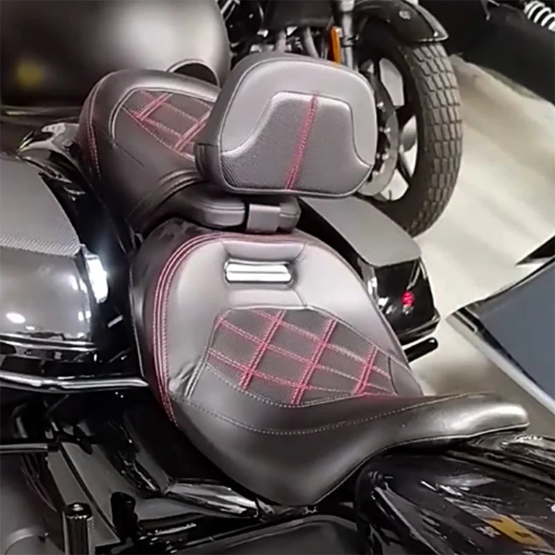 Adjustable Leather Plastic PU Seats for Driver Rider New Condition Backrest Fit for Touring Road King Ultra Glide Limited CVO