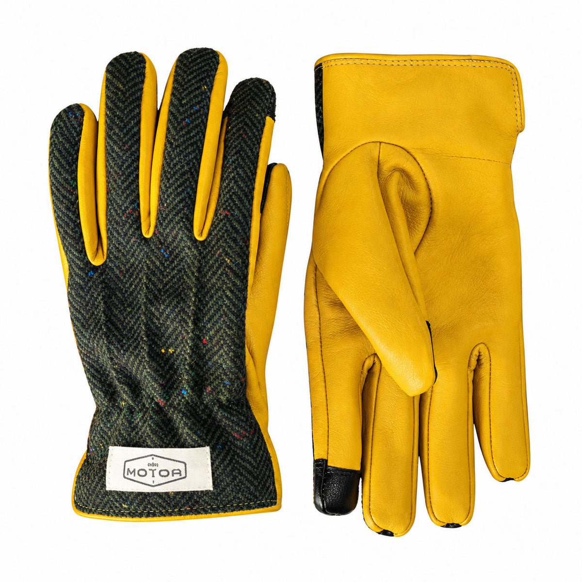 Retro Genuine Leather Patchwork Long Biker Gloves-G51