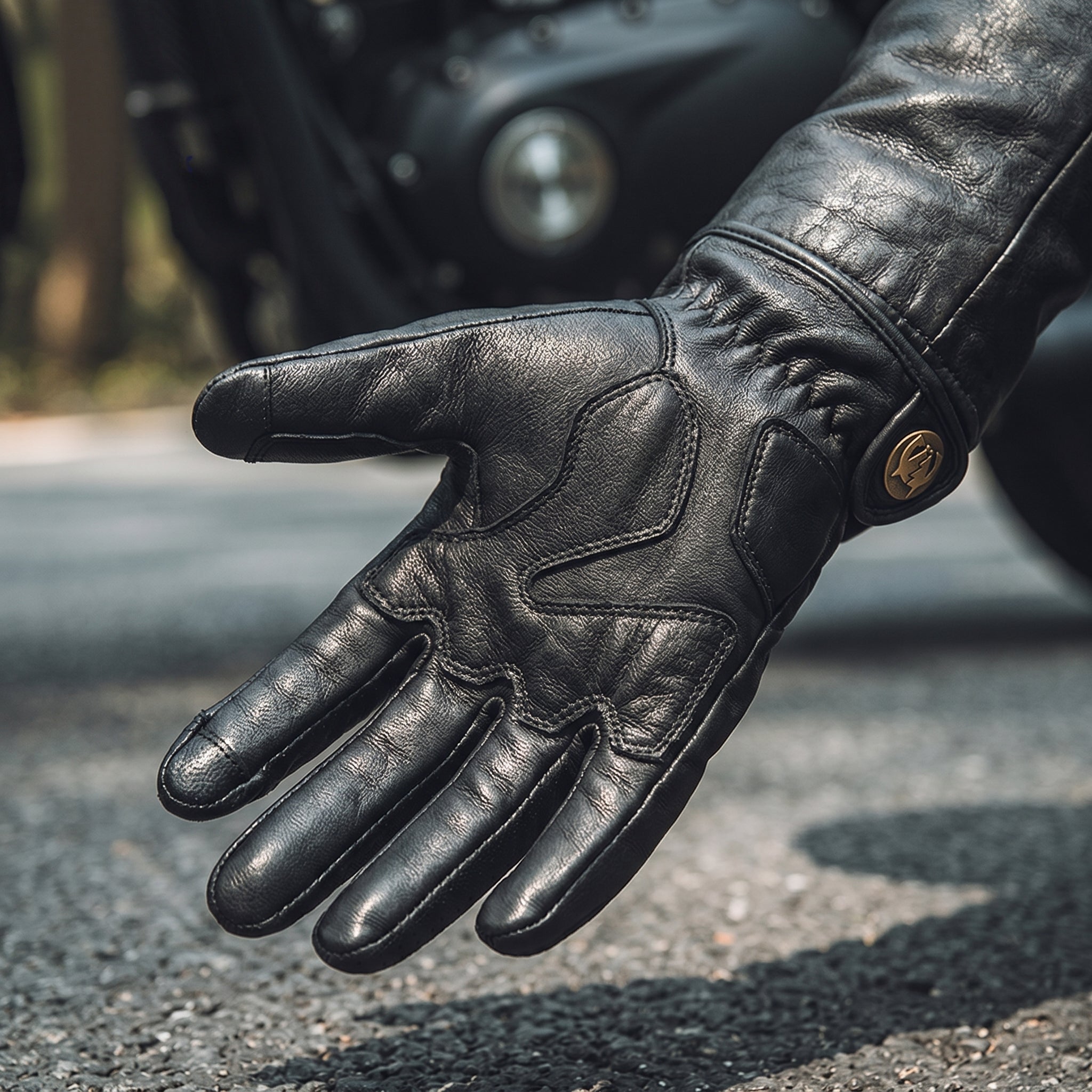 Retro Cruiser Motorcycle Gloves Genuine Leather Sheepskin Harley Crashproof