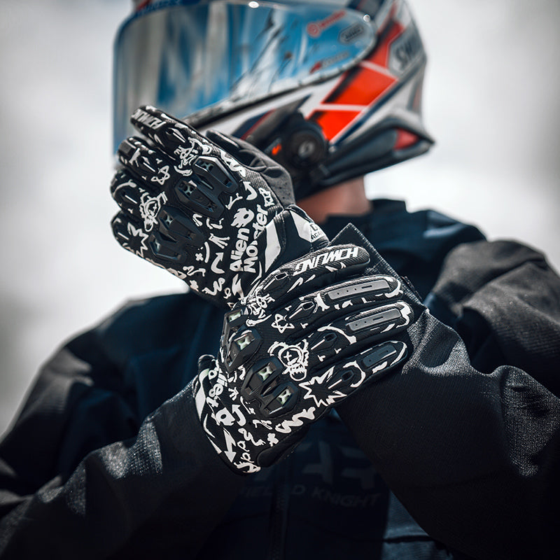 CE certified luminous leather gloves-G20