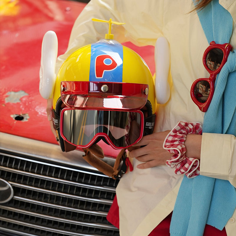 Retro motorcycle helmet three-quarter helmet-I33