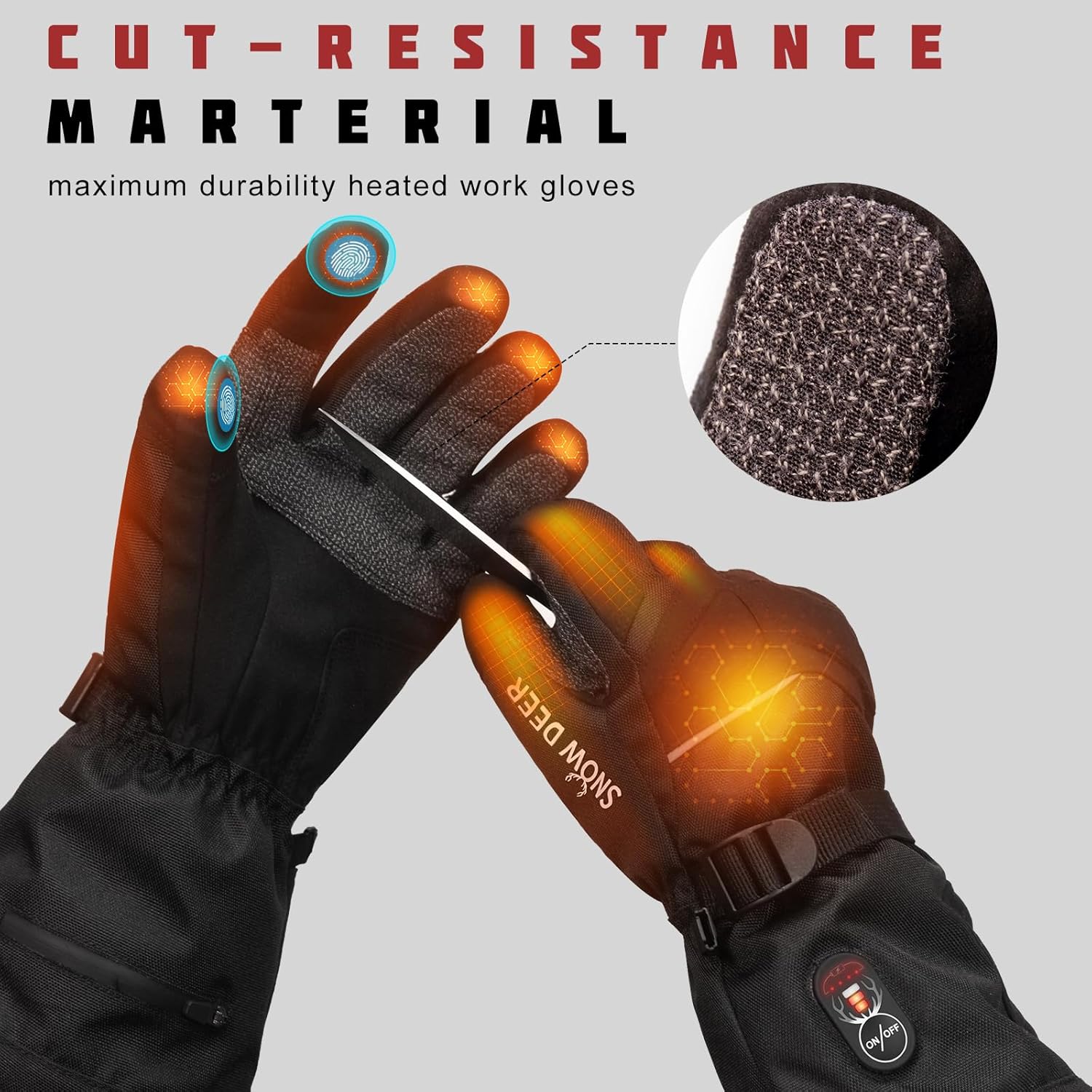 Heated Gloves for Men Women with Touchscreen for Winter Outdoor