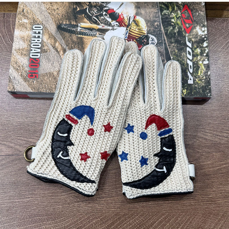 Knitted Retro Touchscreen Motorcycle Gloves-G58
