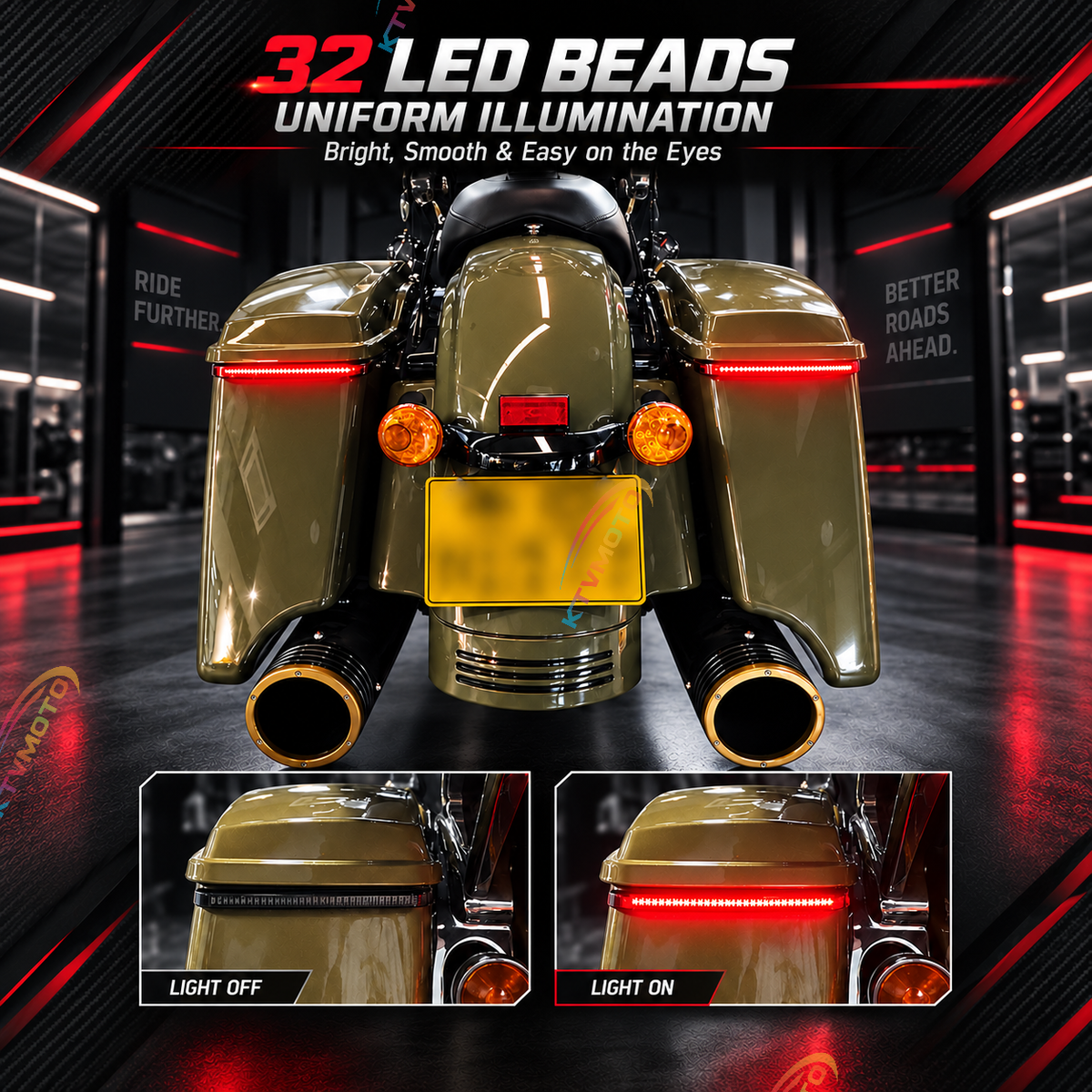 KTVMOTO Harley Touring LED Saddlebag Brake Turn Lights-ML04
