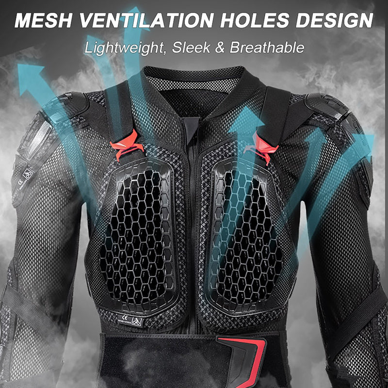 CE Certified Plus Size Professional-Grade Full Chest and Back Armor -