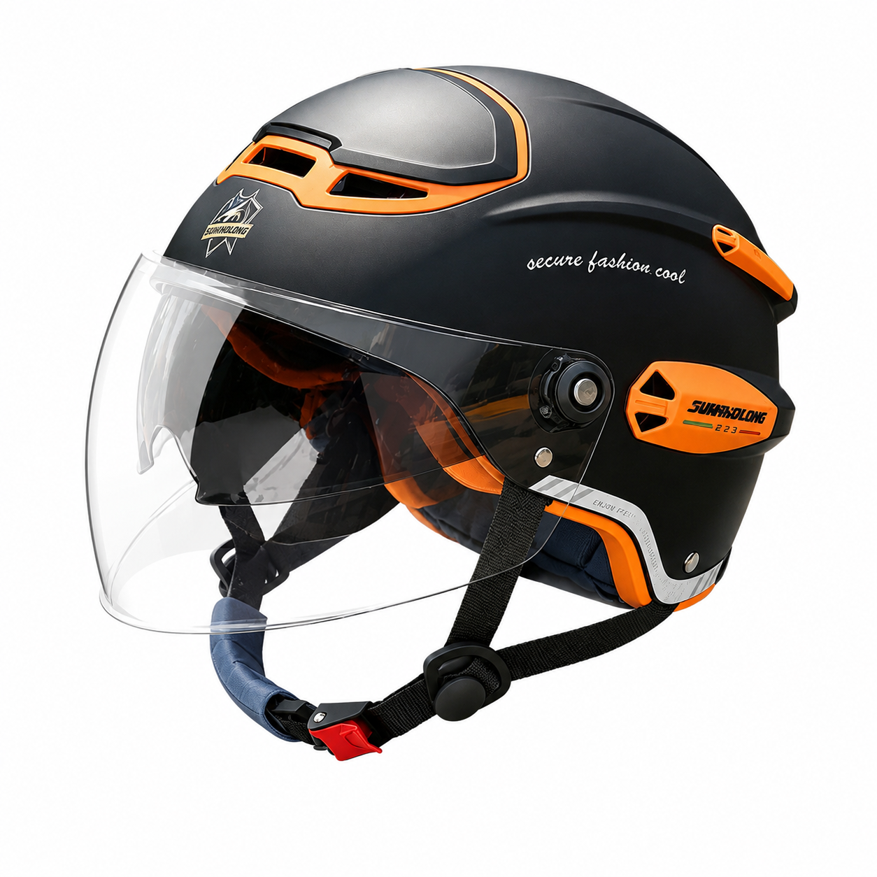 KTVMOTO Open Face Motorcycle Helmet with Dual Visor for Adults-I263
