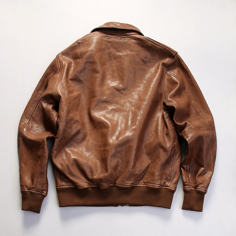 Retro American A2 Air Force Pilot Genuine Leather Jacket - A53
