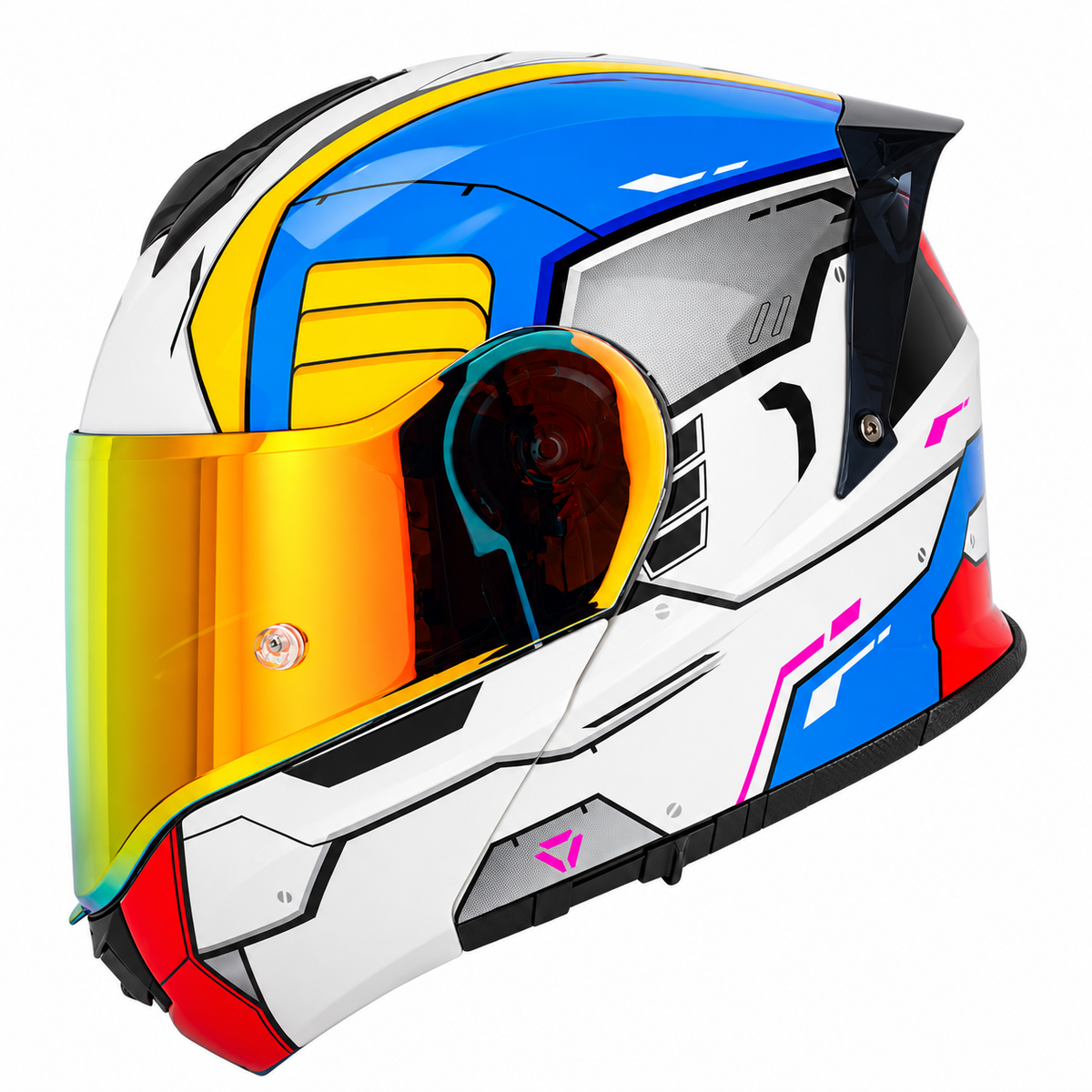 Big-Size Racing-Grade Modular Flip-Up Motorcycle Helmet with Dual-Visor Design - I289