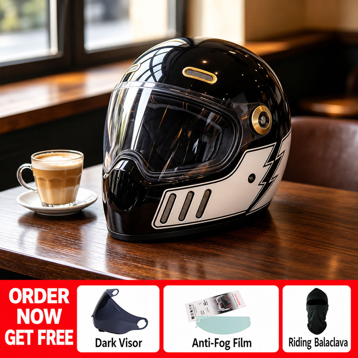 Retro Motorcycle Helmet Suitable for Cruiser Riding-I300