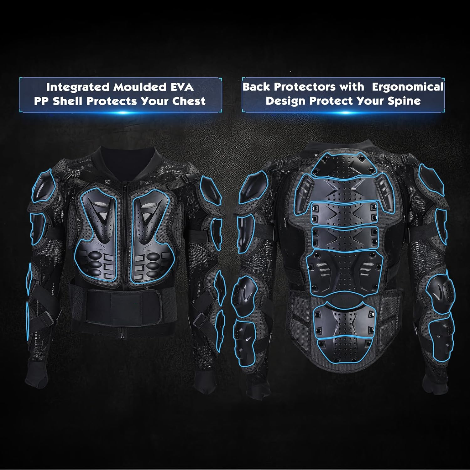 Motorcycle protective armor with neck guard-J06