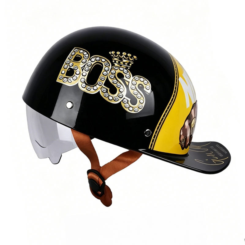 Retro cruiser motorcycle half helmet- I07