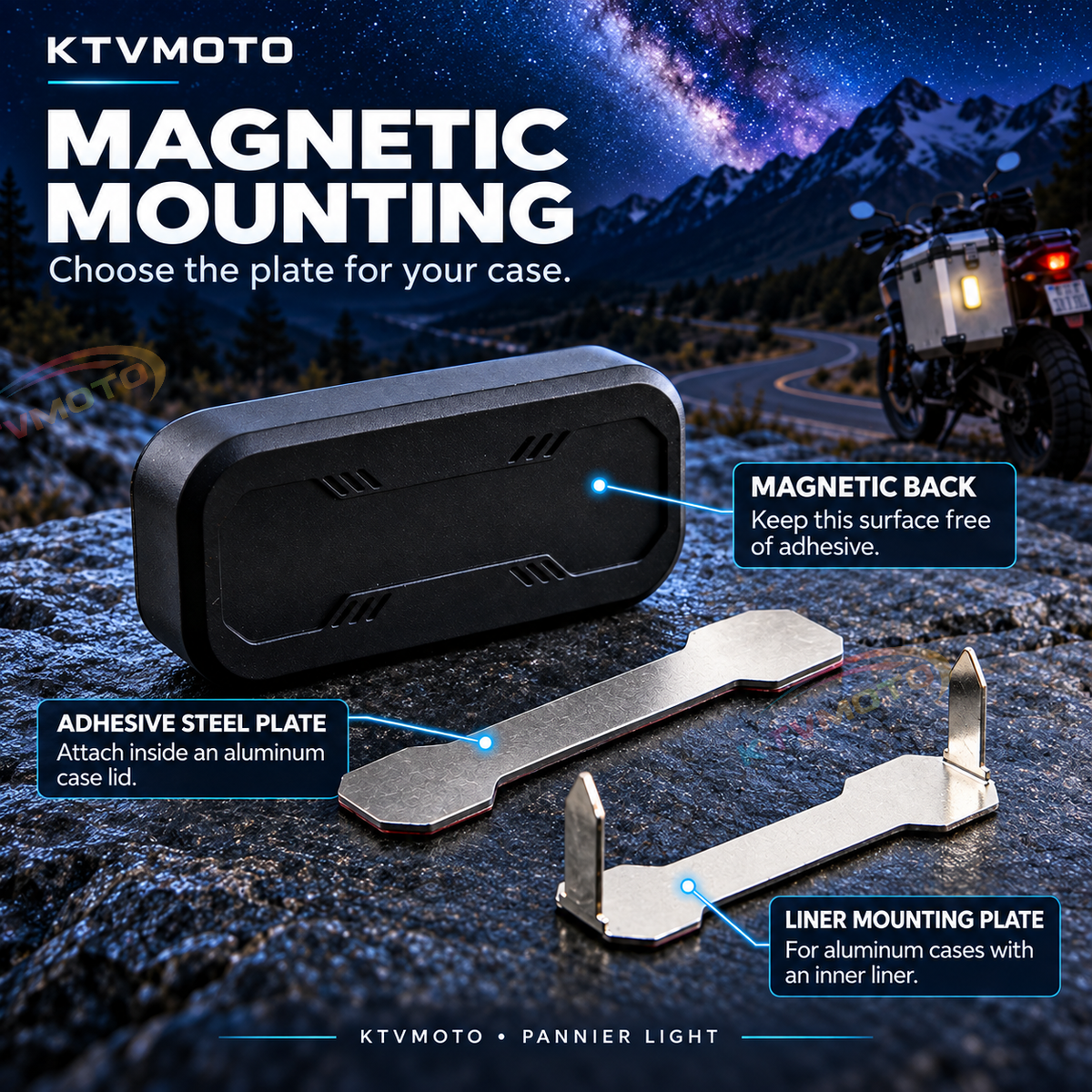 KTVMOTO Harley LED Pannier Motion Sensor Light USB-C Rechargeable-ML14