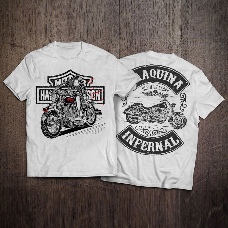 Heavyweight Retro Biker-Style Short-Sleeve T-Shirt - T01