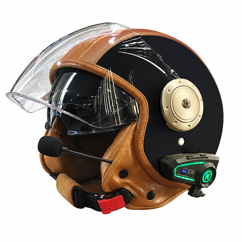 Dual-lens open-back Bluetooth motorcycle helmet-I27