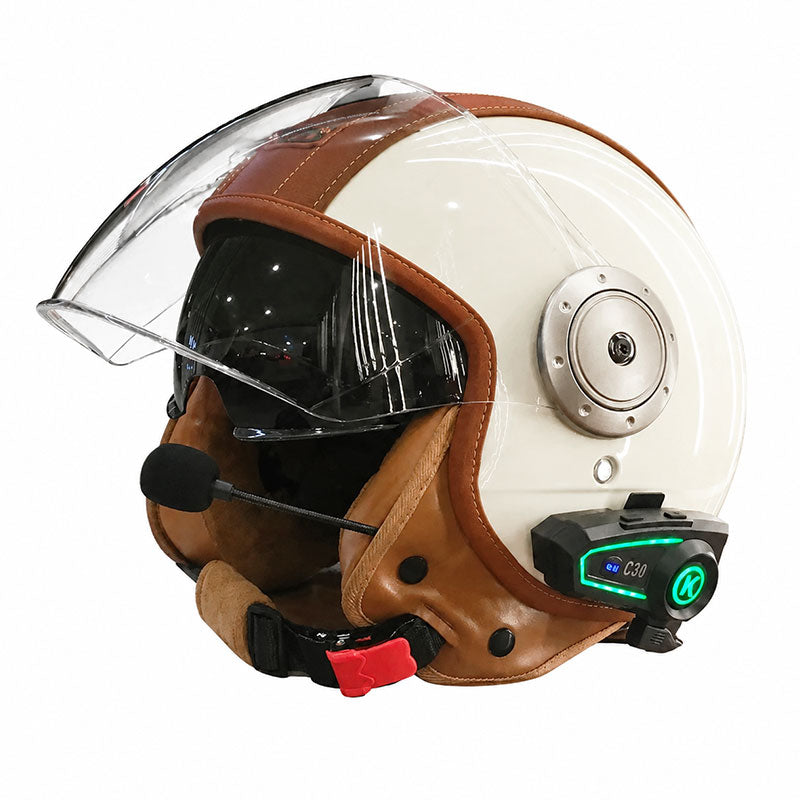 Dual-lens open-back Bluetooth motorcycle helmet-I27
