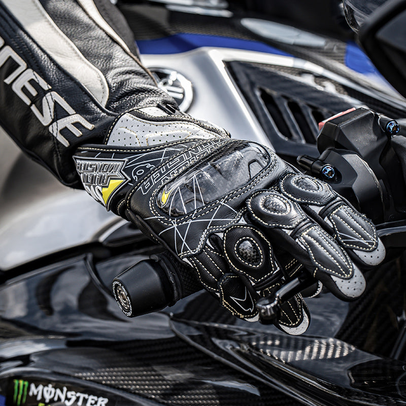 CE2 certified carbon fiber genuine leather competitive track cycling gloves-G23