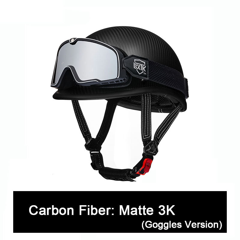 Carbon fiber motorcycle half-helmet cruiser helmet-I52