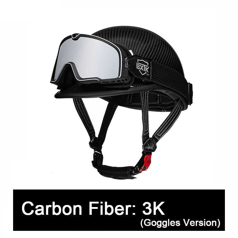 Carbon fiber motorcycle half-helmet cruiser helmet-I52
