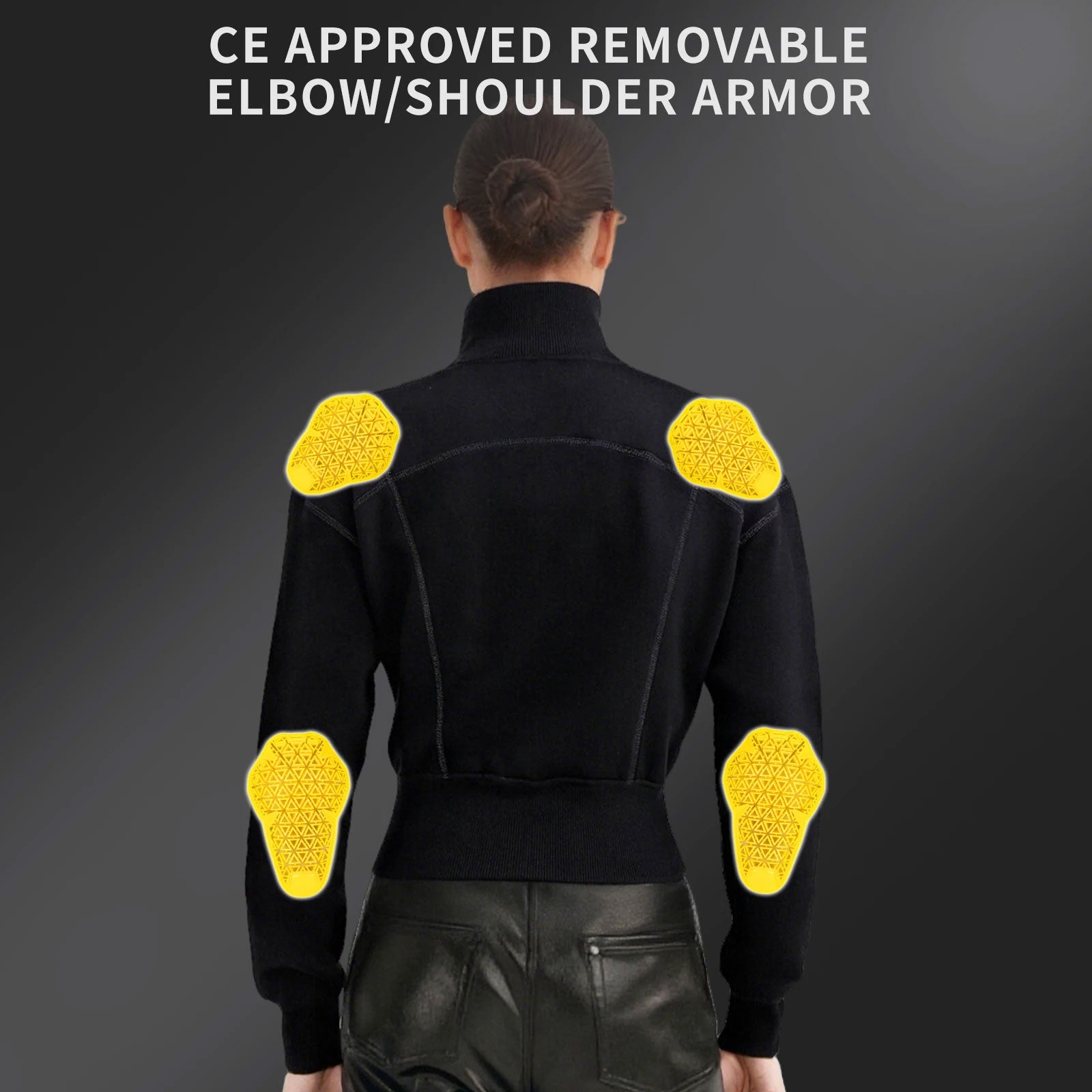 CE Protective Pad Women's Fleece-Lined Cycling Armor Jacket-J36